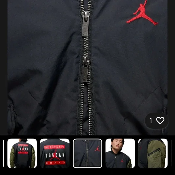 Nike Jordan Renegade Bomber Jacket Off Noir Olive HQ2664-045 Men's Size MED NWT! - Picture 4 of 7